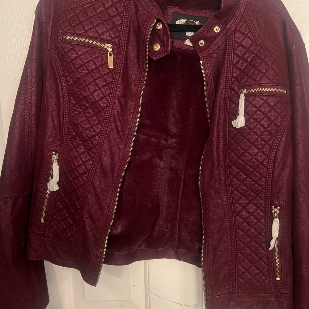 Women's Quilted Burgundy Jacket